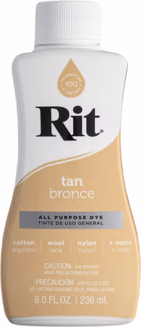 Rit All Purpose Fabric Liquid Dye for Natural Fibres in Tan and Beige