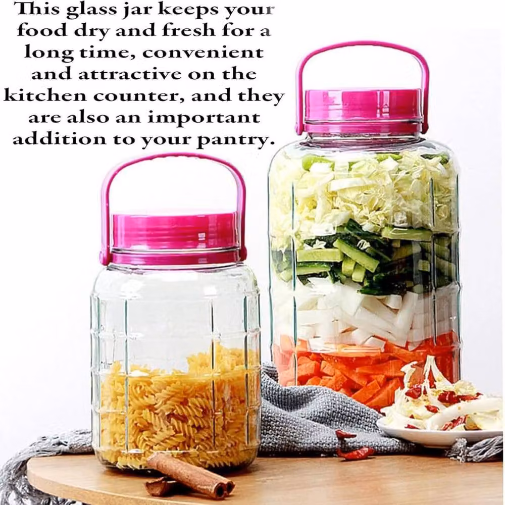 ATEK Transparent Glass Food Storage Canister with Airtight Lid, 10 l – 2