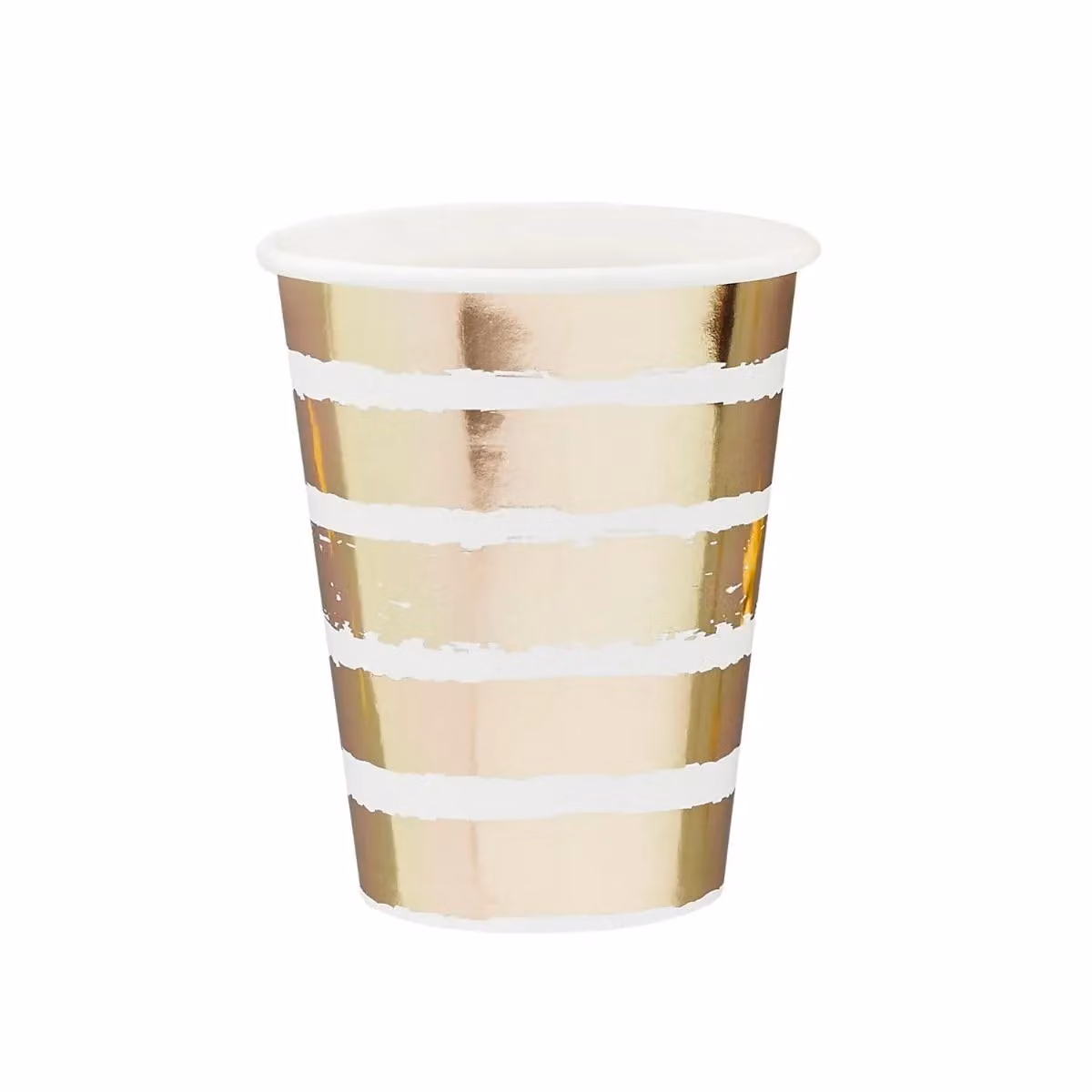 Club Green Gold and Green Striped Paper Cups, Pack of 8 – 2