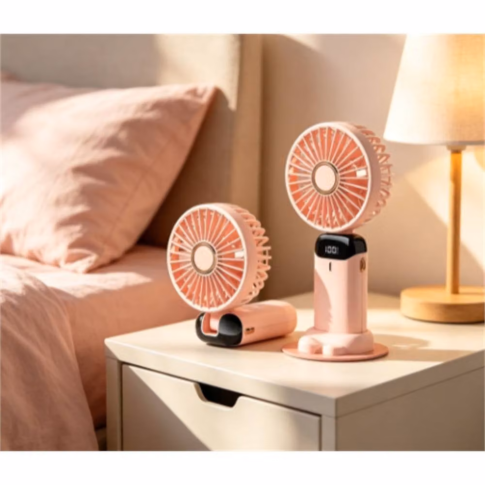 FLAVORA Pink Mini Portable Rechargeable Handheld Fan – 3