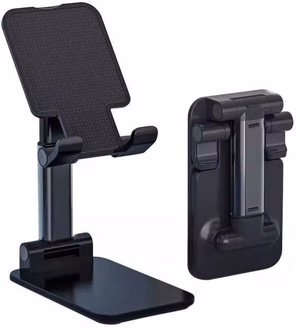 VOGREX Black Foldable Height Adjustable Phone and Tablet Desk Stand – 1