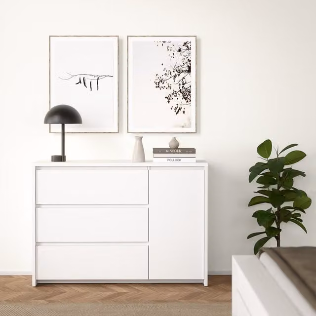 Furniture To Go Lumo Wide Sideboard in White Matt Wood