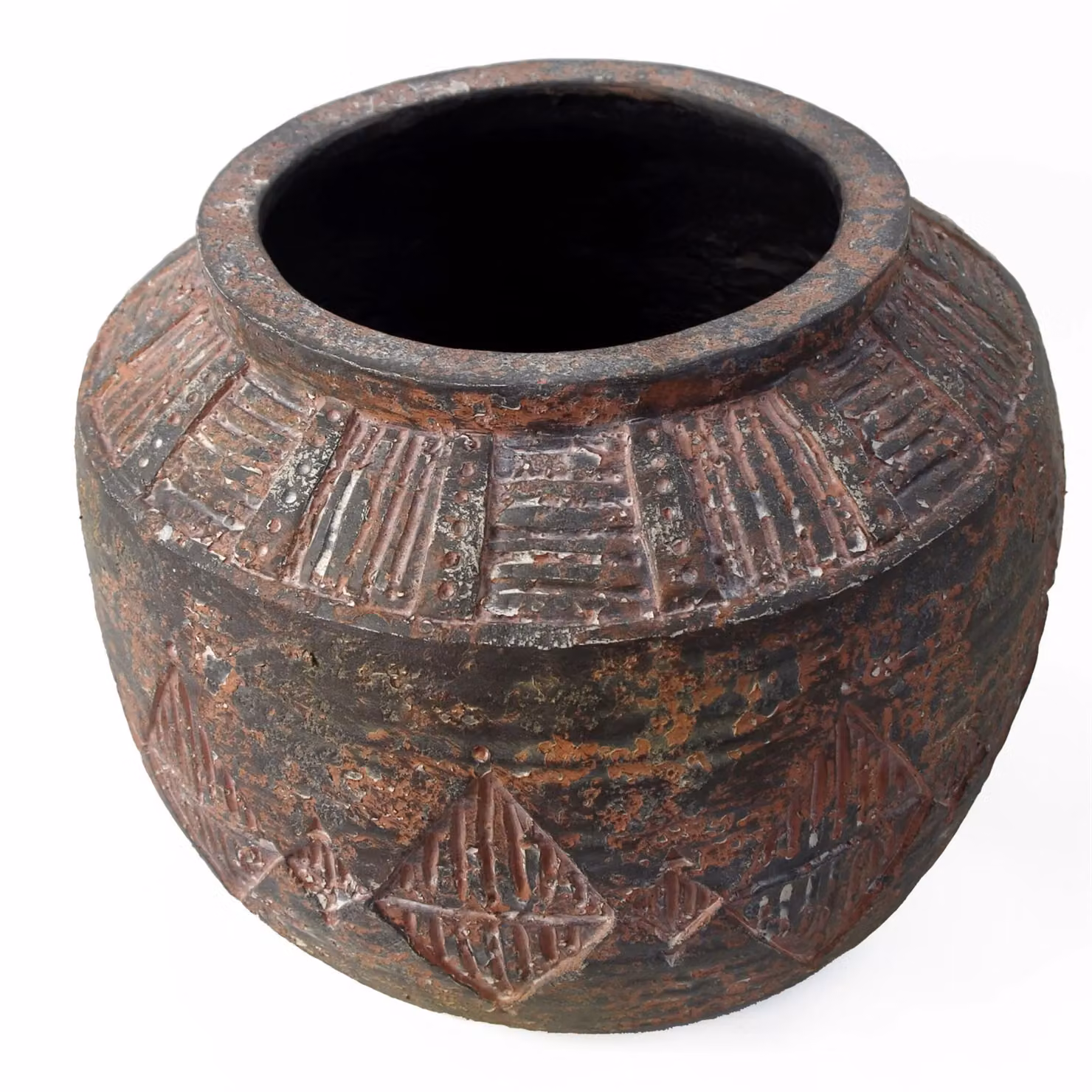 Leaf Aztec Diamond Large Planter in Black or Brown, W/D/H: 27 x 27 x 37 cm or 27 x 36 x 37 cm – 2