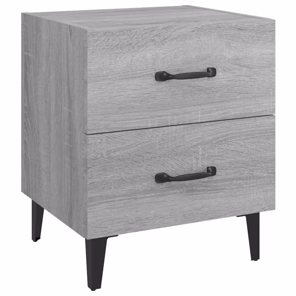 Berkfield Home Grey Sonoma Bedside Cabinet W: 40 cm, D: 35 cm, H: 47.5 cm – 2