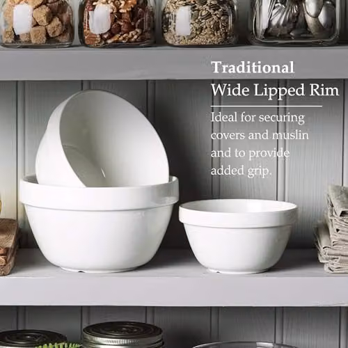 WM Bartleet & Sons Set of 3 White Porcelain Pudding Basins – 6