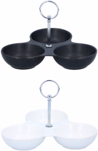 UMKY 3 Section Multicoloured Snack Dish for Appetisers, Condiments and Sweets