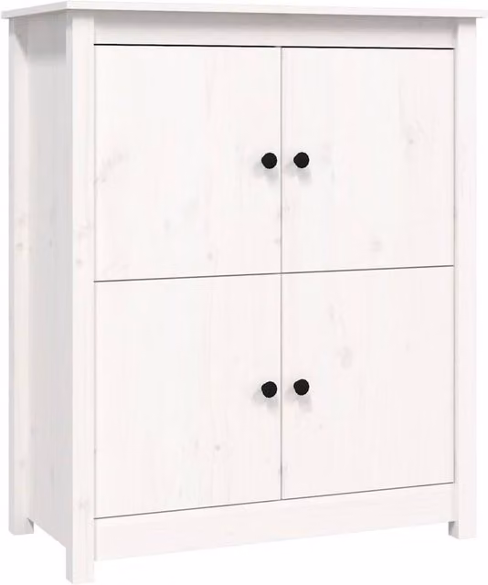 Berkfield Home White Rustic Solid Wood Pine Sideboard W/D/H: 83 x 41.5 x 100 cm – 1