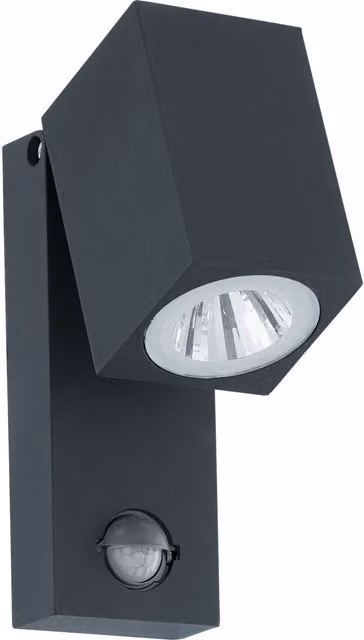 Loops Anthracite Aluminium Outdoor Wall Light with PIR Motion Sensor and 5W RGB LED – 1