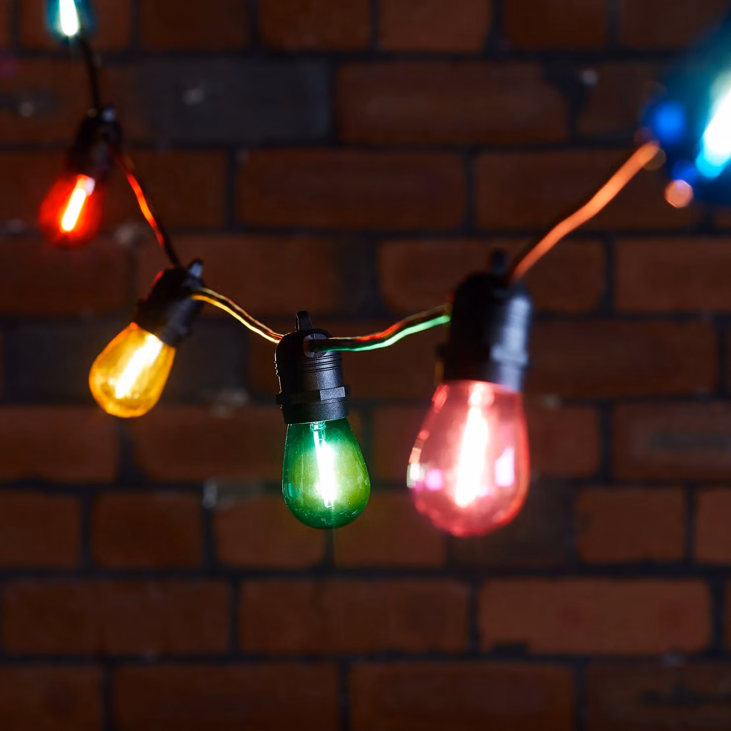 Ultimate Connectable RGB Multicoloured Festoon Lights with Black Cable, 80m
