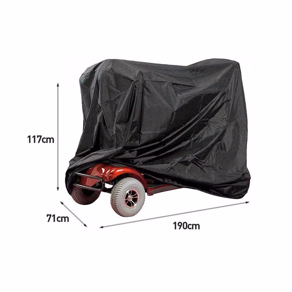 KORVIXA Black Polyester Mobility Scooter Storage Cover, W/D/H: 190 x 71 x 117 cm – 2