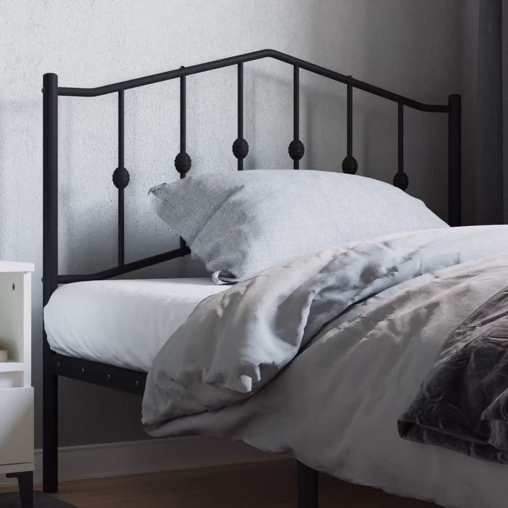 Berkfield Home Classic Metal Headboard in Black, Width: 107 cm – 2