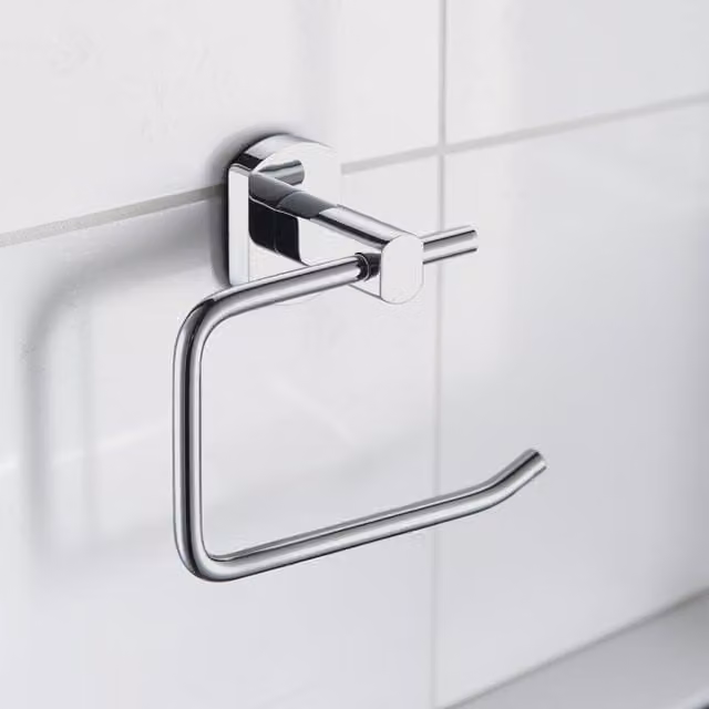 Showerdrape Admiralty Wall Mounted Stainless Steel Toilet Roll Holder in Silver