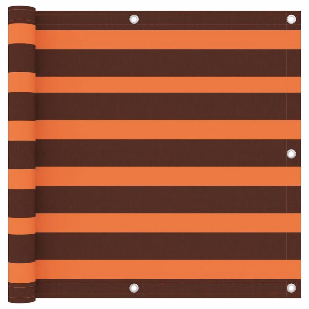 Berkfield Home Modern Balcony Screen in Orange and Brown Oxford Fabric, W/H: 500 x 90 cm – 2