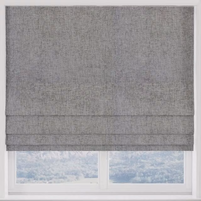 Terrys Grey Hopsack Blackout Made to Measure Roman Blind