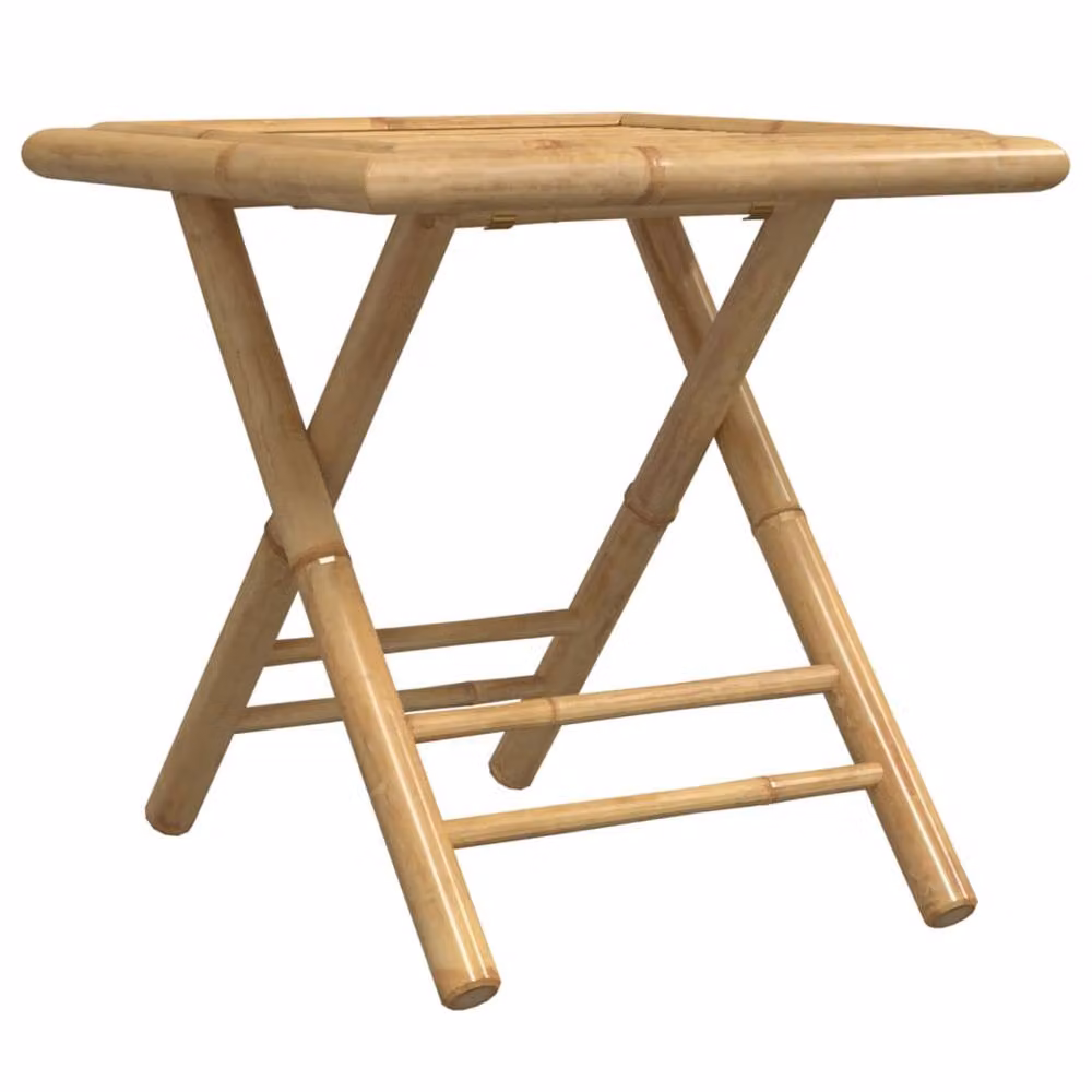 Berkfield Home Beautiful Folding Bamboo Garden Table in Brown, W/D/H: 45 x 45 x 45 cm – 2