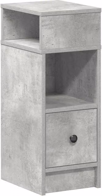 Berkfield Home Bedside Cabinet with Drawer in Concrete Grey, W/D/H: 25 x 31 x 66 cm – 1