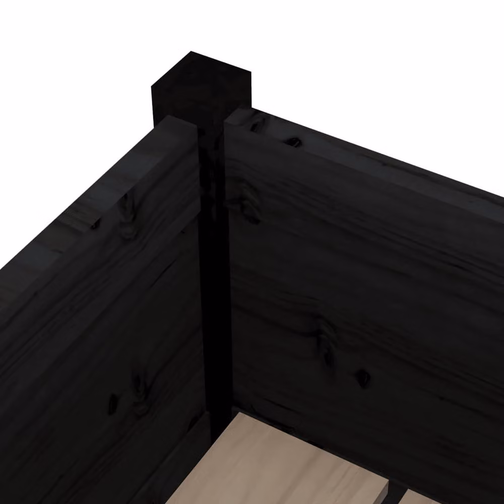 Berkfield Home Garden Planter Set of 2, Black Solid Pinewood, W/D/H: 70 x 70 x 70 cm – 5