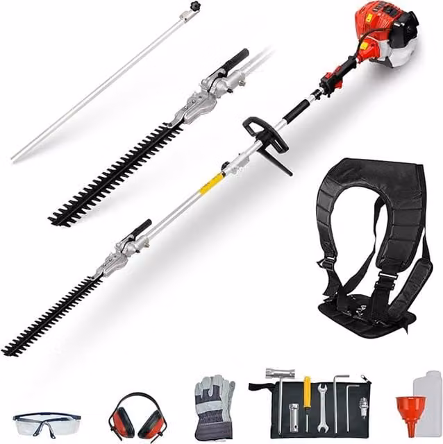 BU-KO 52cc Long Reach Reciprocating Petrol Hedge Trimmer - Red