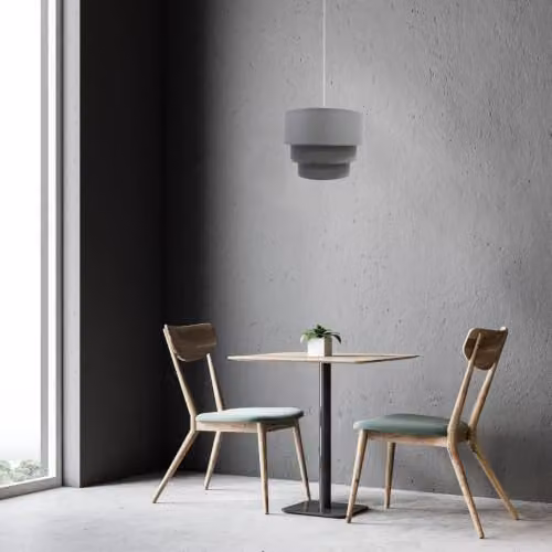 First Choice Lighting Modern Grey Fabric 3 Tier Cylinder Ceiling Light Shades, W/D/H: 24 x 24 x 30 cm – 6
