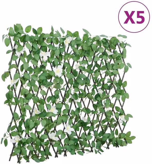 Berkfield Home Artificial Ivy Trellis Expandable Green, 5 Pieces, W: 186 cm, H: 30 cm – 1