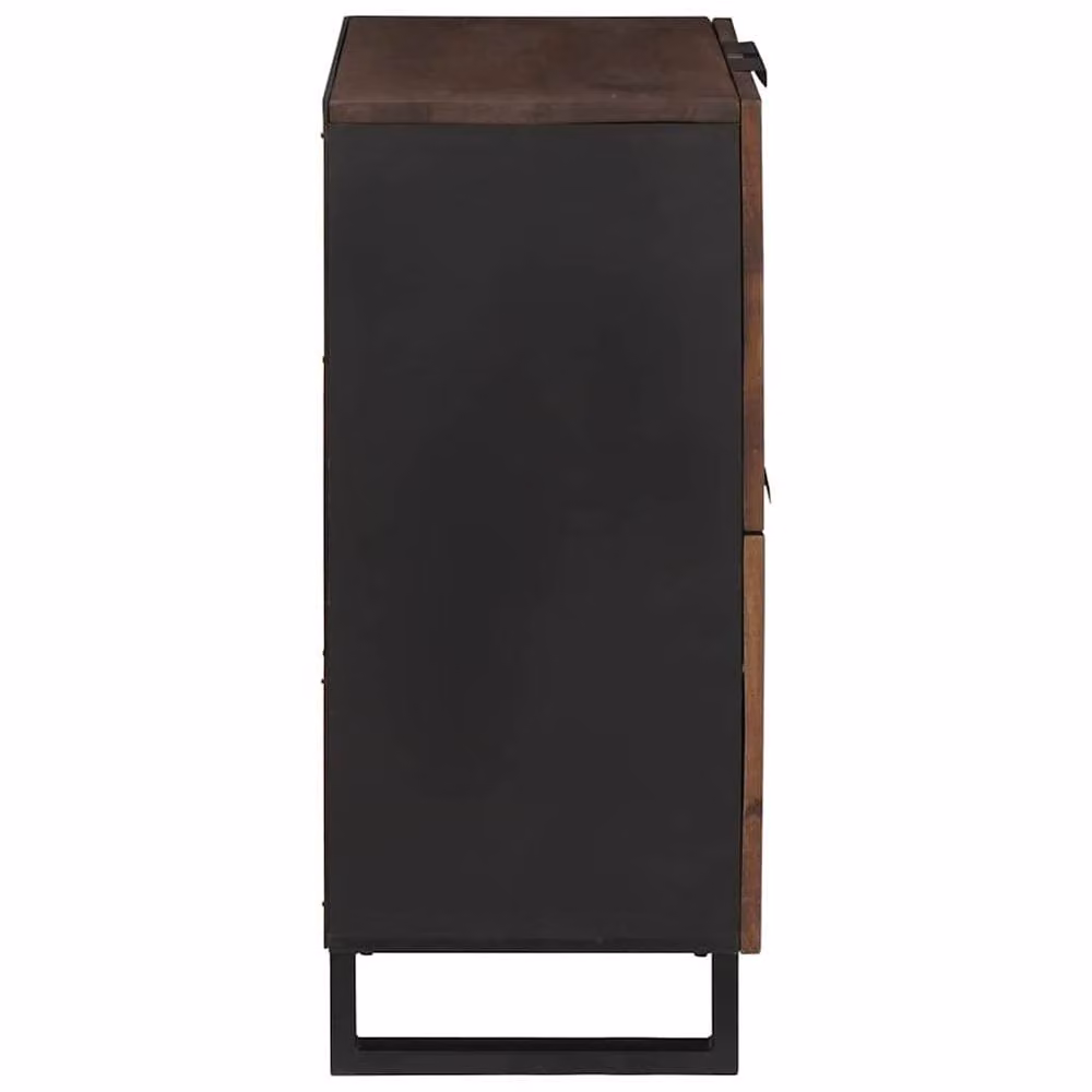 Berkfield Mango Wood Home Media Storage Cabinet in Brown, W/D/H: 60 x 33.5 x 75 cm – 3