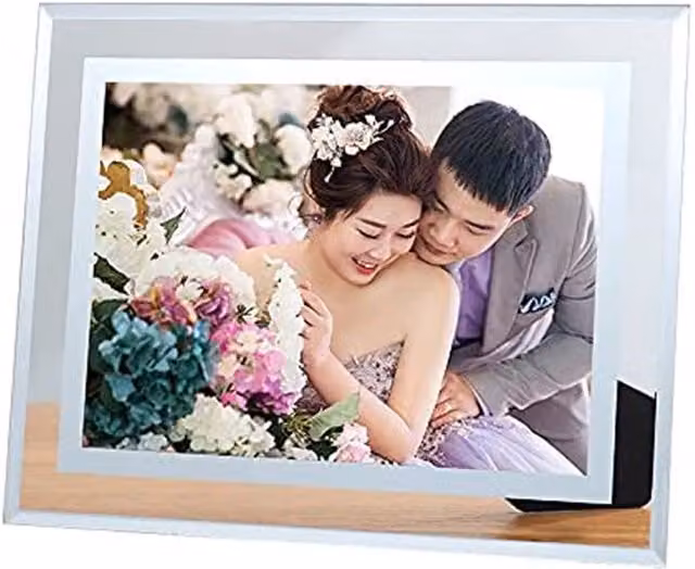 Comfort You Set of 4 Silver Rectangular Glass Mirror Photo Frames for Single Tabletop Display