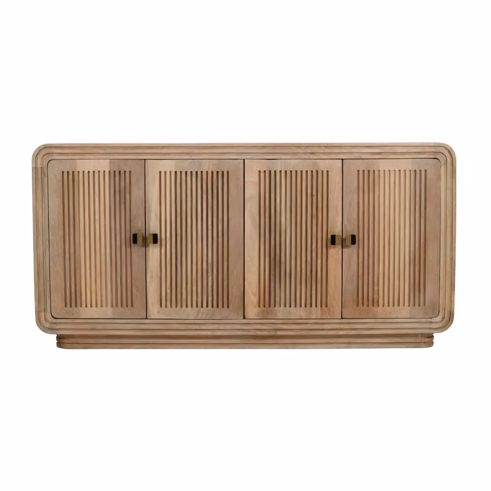 Wyld Haus Arizona Modern 4 Door Mango Wood Sideboard in Brown, W/D/H: 163 x 45 x 80 cm – 2