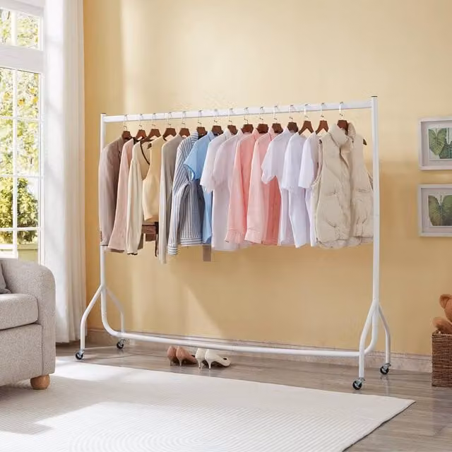House of Home Heavy Duty White Metal Clothes Rail, W: 152 cm, H: 150 cm