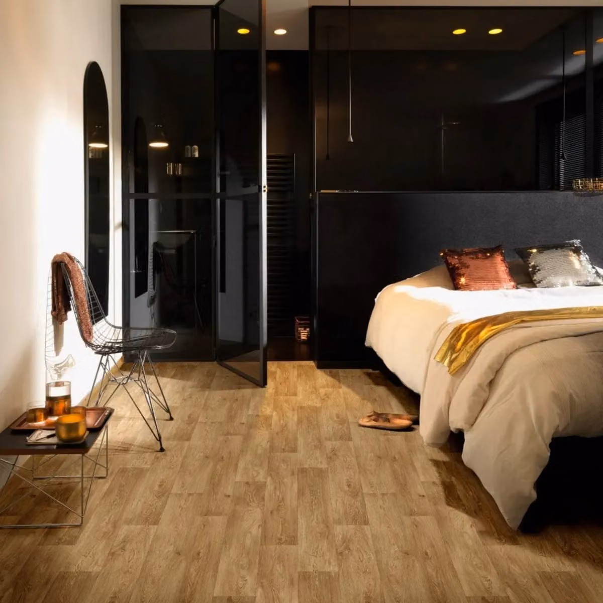 Vinyl Flooring UK Dark Beige Wood Effect Vinyl Flooring Sheet, W 200 cm x D 200 cm – 2