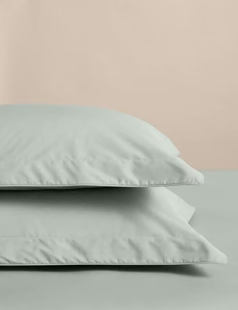M&S 2 Pack Egyptian Cotton Oxford Pillowcases in Sage Green