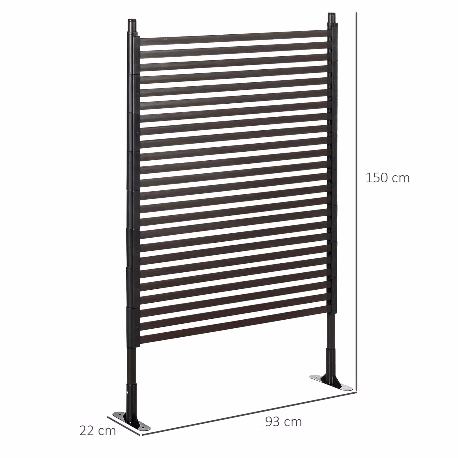 Outsunny Brown PVC-Coated Steel Garden Fence and Decorative Outdoor Animal Barrier for Hard and Soft Ground, H 150 cm x W 93 cm – 3