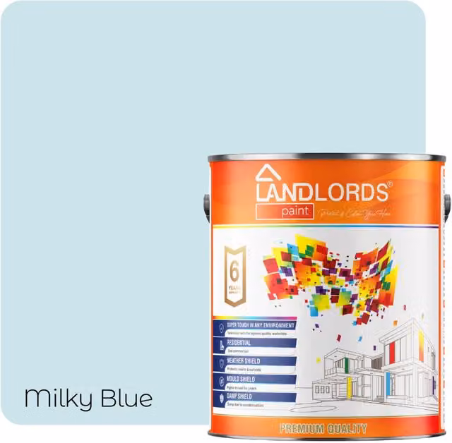 Landlords Paint One Coat Water Based Drip Free Paint in Milky Blue, 5 l