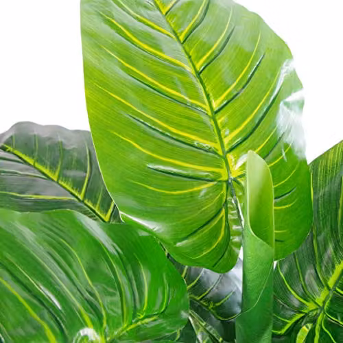 Extra Large Artificial Green Colocasia Elephant Ear Plant in a Potted Freestanding Design – 3