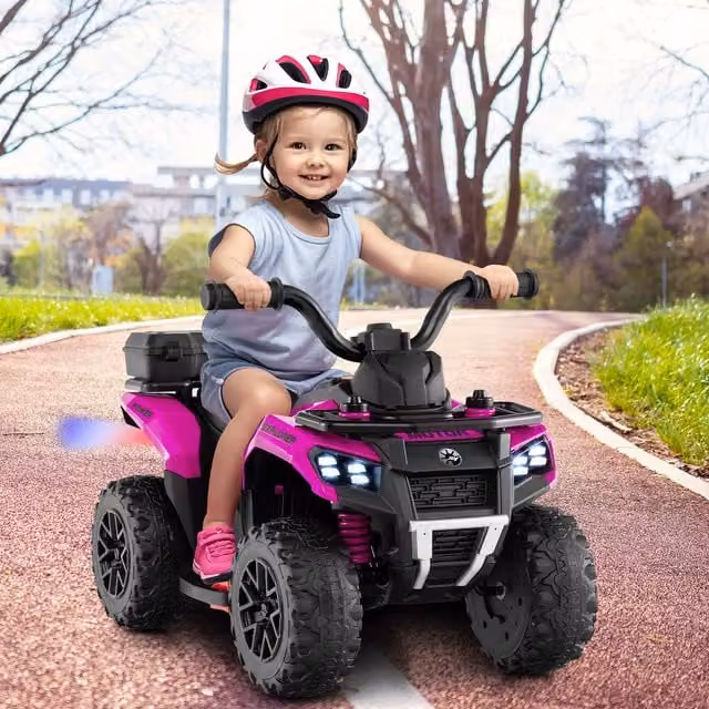 Costway Pink Electric Ride-On Toy Car with Light, Sound and Spray Features