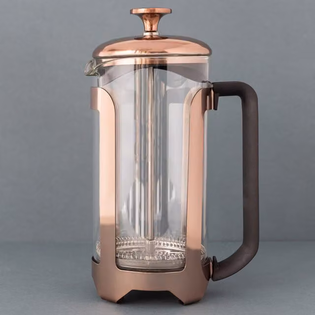 La Cafetiere Roma French Press Coffee Maker in Bronze and Transparent, H 15 cm x W 15 cm