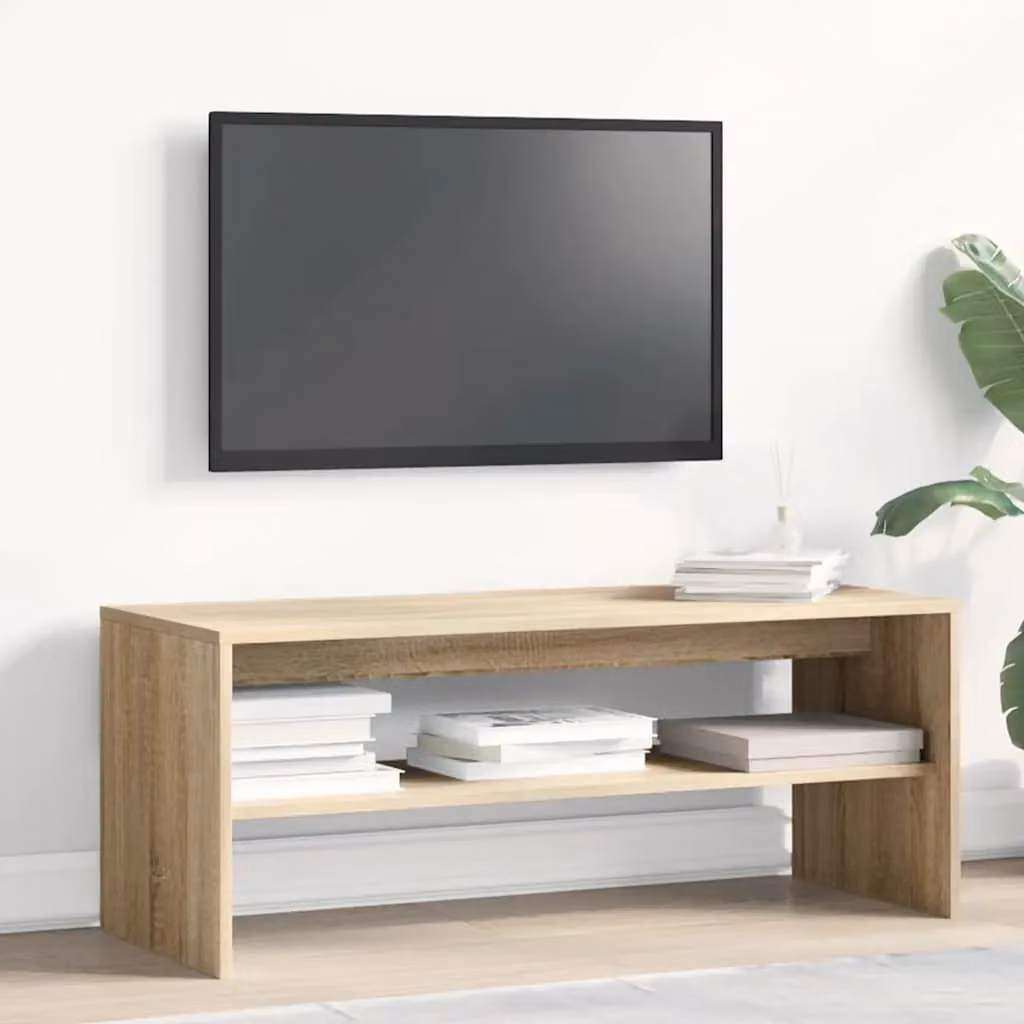 Berkfield Home Sonoma Oak TV Cabinet in Brown, W/D/H: 100 x 40 x 40 cm – 2