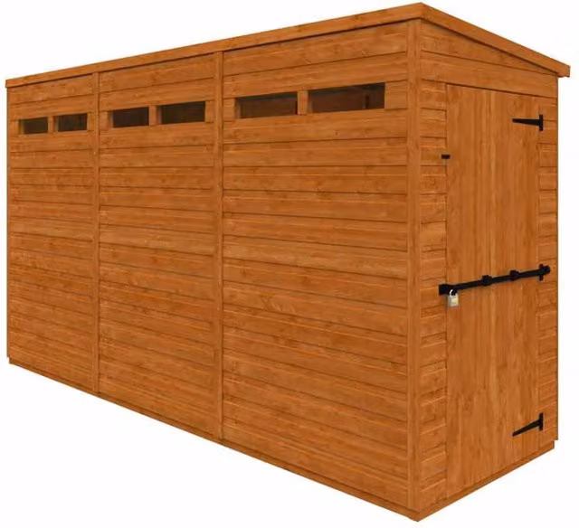 Buttercup Farm 12x4 Flex Pent Security Wooden Chicken Coop in Burnt Orange, W115 x D353.8 x H203 cm – 1