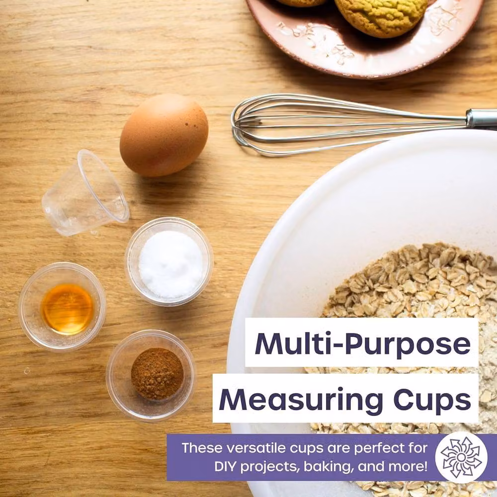 volila 300 Disposable Plastic Measuring Cups for Medication, 30ml, Clear – 6