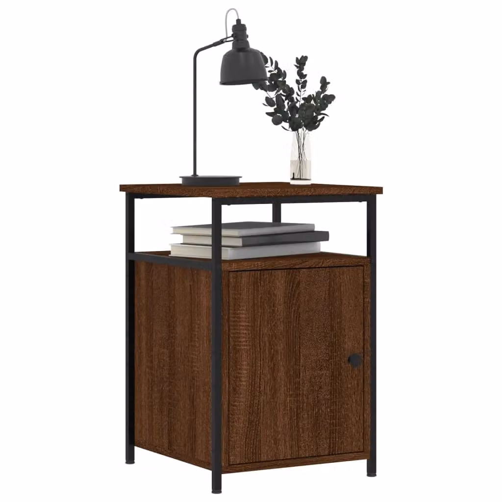 Berkfield Home Set of 2 Brown Oak Bedside Cabinets, W/D/H: 40 x 42 x 60 cm – 3