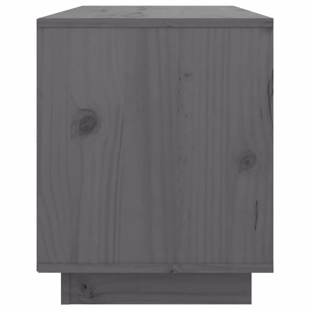 Berkfield Home Grey Rustic Solid Wood Pine TV Cabinet W/D/H: 74 x 35 x 44 cm – 3