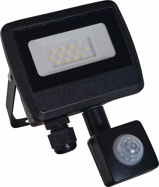 ValueLights Black LED Outdoor Wall Floodlight with Motion Sensor and IP65 Rating
