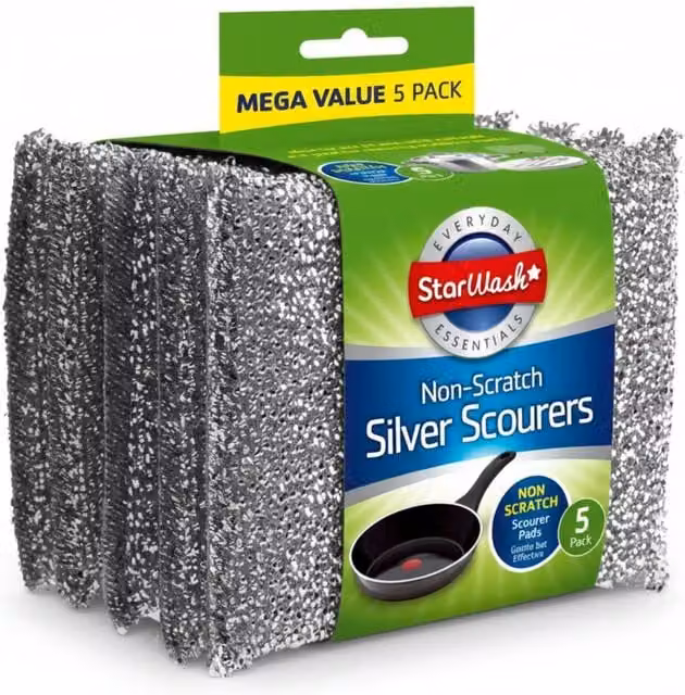 Bedsland SW Non-Scratch Scourers, 5 Pack, Silver – 1