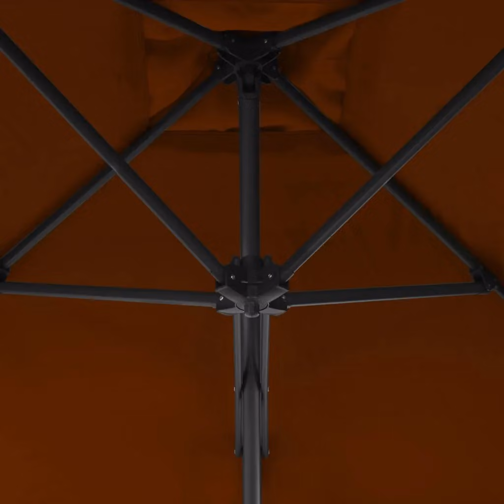 Berkfield Home Cantilever Outdoor Parasol with Steel Pole, Brown, W: 300 cm, H: 230 cm – 2