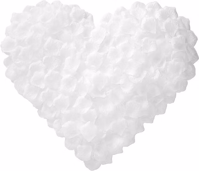 Shatchi White Silk Rose Petals Confetti for Weddings, Anniversaries and Mother's Day, 100 Pieces – 1