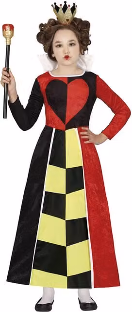 Fiestas Guirca Girls Queen of Hearts Costume in Red, Black and Multicolour