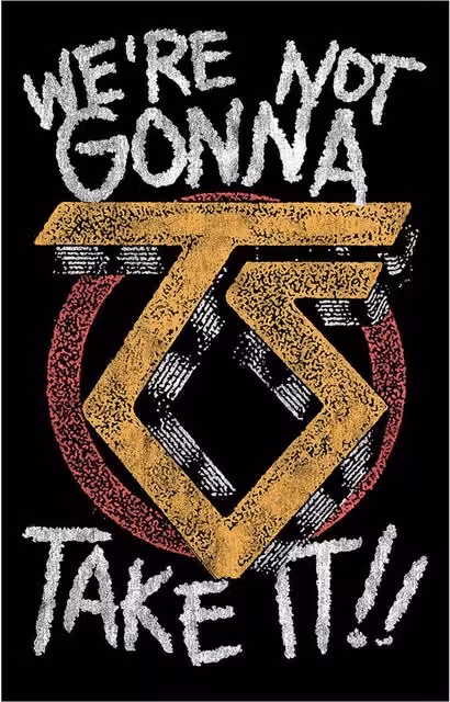Twisted Sister We're Not Gonna Take It Multicolour Textile Poster in Black