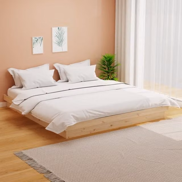 Berkfield Home Super King Solid Wood Pine Bed Frame in Brown – 1