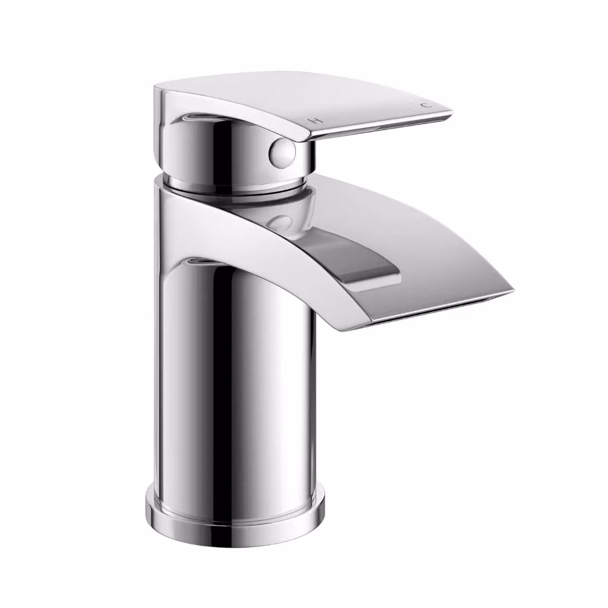 Nes Home Chrome Waterfall Basin Mono Mixer Tap in Silver Brass Deck Mounted Single Lever – 2