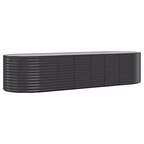 vidaXL Anthracite Steel Garden Planter Tub W/D/H: 322 x 100 x 68 cm – 1