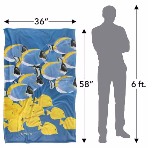 JQ Licensing Royce Mcclure Tang Tropical Fish Super Soft Silky Touch Fleece Throw Blanket, Multicolour, W/D/H: 91 x 147 cm – 2